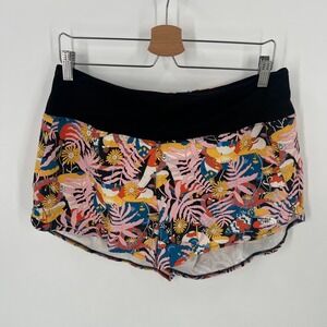 The North Face Womens Running Shorts Large Black Floral Print Athletic